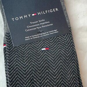 Tommy Hilfiger Trouser Dress Socks One Size 2 Pairs Gray/Black Patter